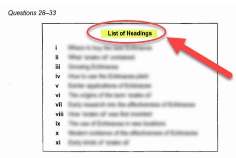 Reading - Matching Headings